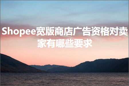 璺ㄥ鐢靛晢鐭ヨ瘑:Shopee瀹界増鍟嗗簵骞垮憡璧勬牸瀵瑰崠瀹舵湁鍝簺瑕佹眰